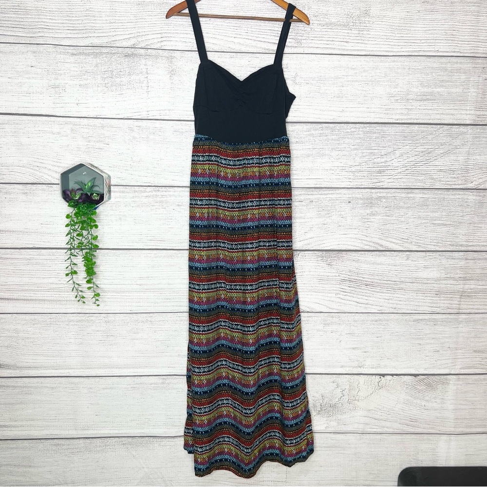 Mudd Boho Multicolor Striped Summer Maxi Dress Size XL